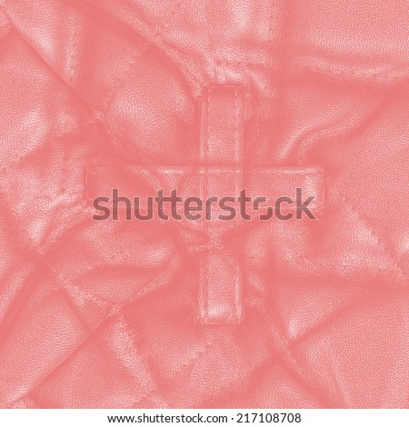 fragment of red leather clothing accessories closeup