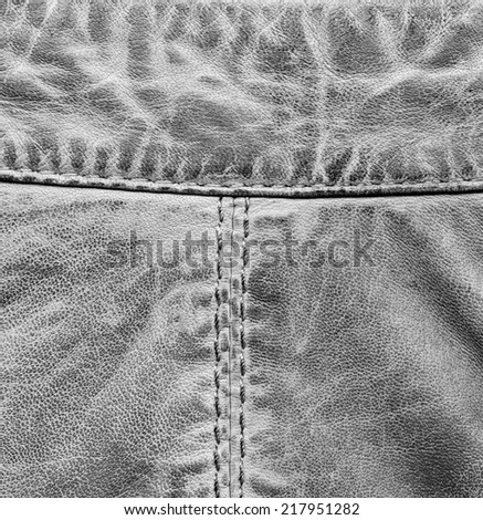 fragment of gray leather coat
