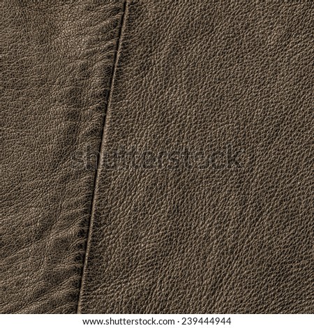 brown leather texture, seam. Leather background.