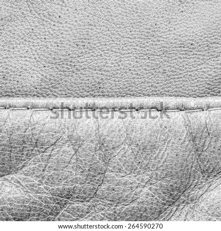 background of two kinds of light gray leather,seam