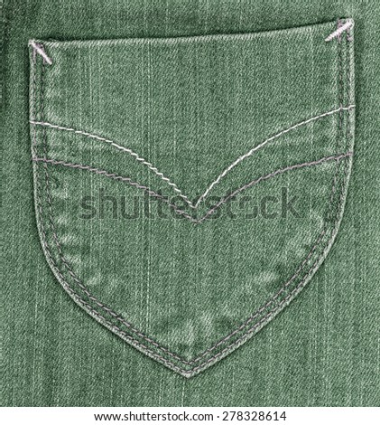 green back jeans pocket on jeans background