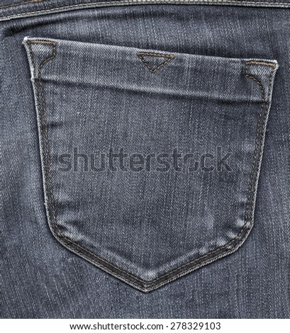 gray-blue back jeans pocket on jeans background