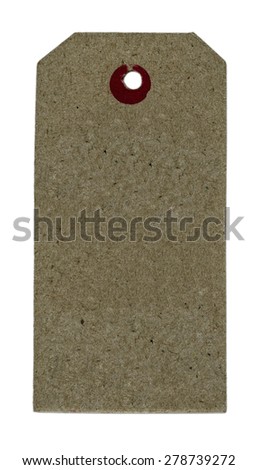 blank  cardboard tag isolated on white