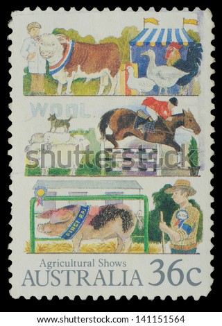 AUSTRALIA - CIRCA 1987: stamp printed by Australia, shows Agricultural shows, circa 1987