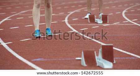 detail legs women on the track in sport