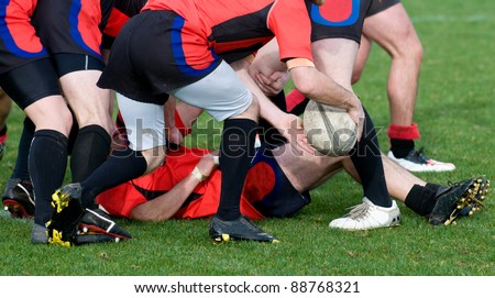 man down at rugby scrum