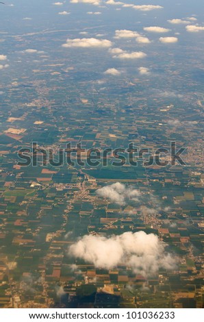 Aerial view of the french country