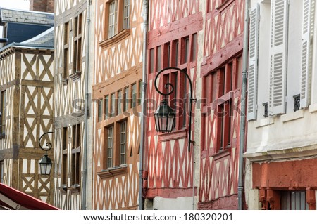 Orleans traditional houses, France.