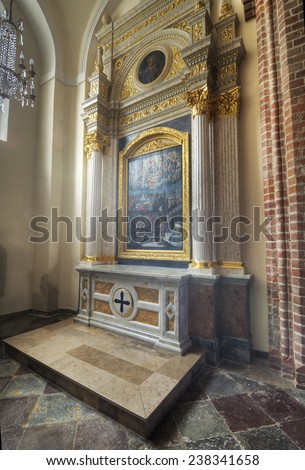 POZNAN, POLAND - JUNE 20, 2014: Chapel of St. Martin in the Cathedral in Poznan, Poland