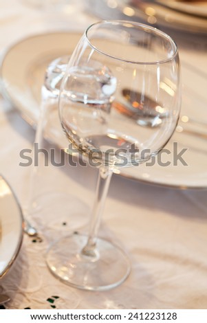 Close up photograph of a fancy table setting