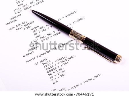 Part of the computer program and pen