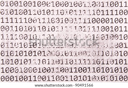 Abstract binary code shabby of old age