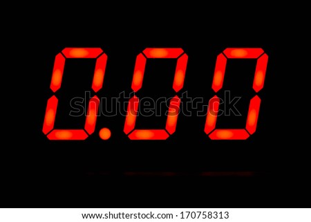 A digital clock counter set to zero