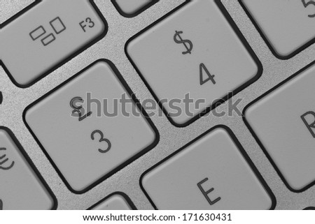 A macro close up of personal computer keyboard