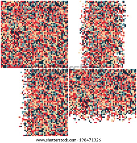 A vector pixel style background in four different styles A vector pixel style background in four different styles