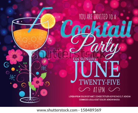 Cocktail Invitation Card in Vector Cocktail Invitation Card in Vector