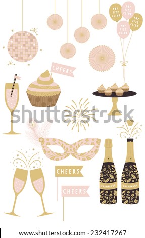 Party Clipart Set Illustration Party Clipart Set Illustration