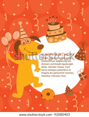 Happy Birthday Card Design For Kids Stock Vector 920804