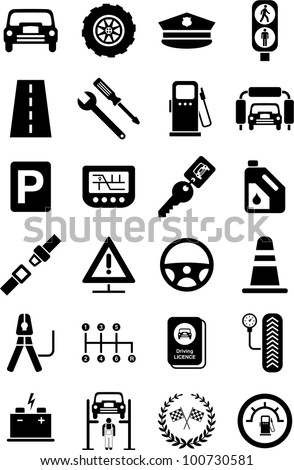 icons of motor vehicles automobile traffic mechanical safety... icons of motor vehicles automobile traffic mechanical safety...