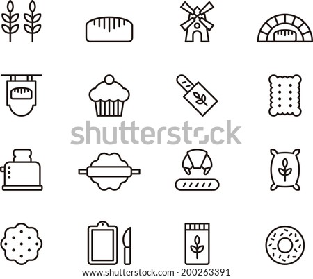 Bread & Bakery icons Bread & Bakery icons