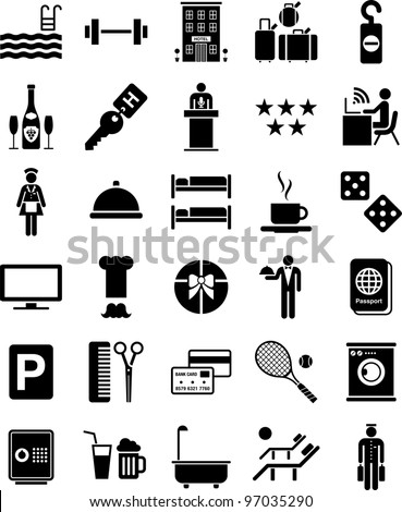 hotel icons vector