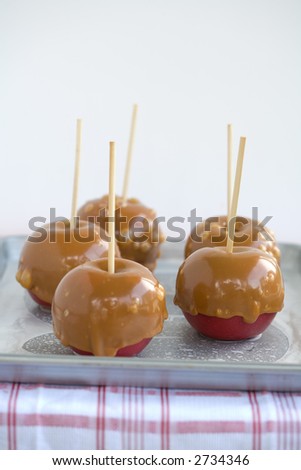 Carmel toffee apples fresh out of the oven