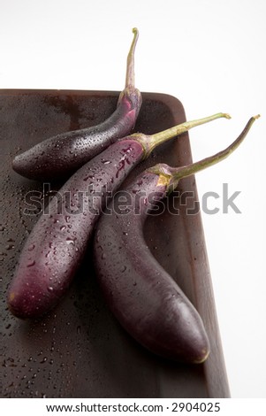 Chinese eggplant or purple egg plant, used for a healthy dish or alternative to regular eggplant