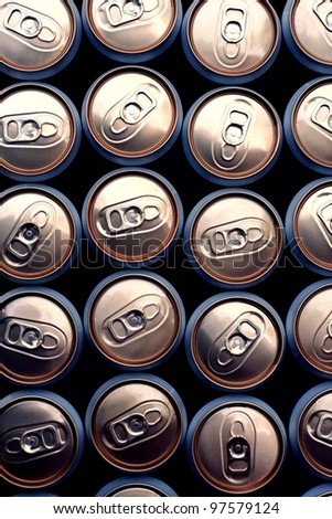 beer cans close up