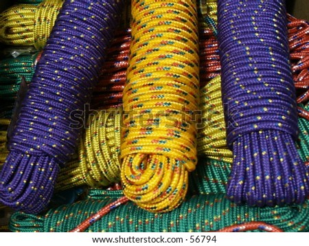 Bunch of colored ropes.