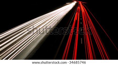 Nice Night shot of highway with front and back lights of cars