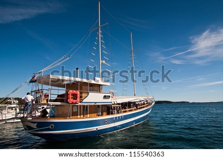 the excursion boat in city Porec - Croatia (Istria)