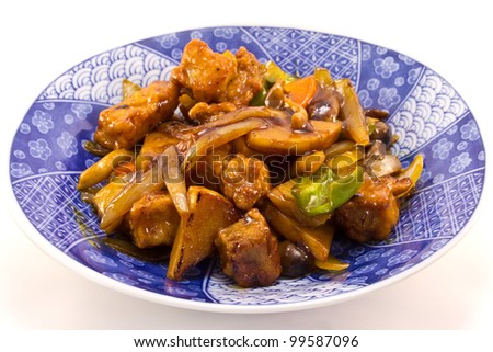 This is a picture of sweet-and-sour pork for dinner one day.