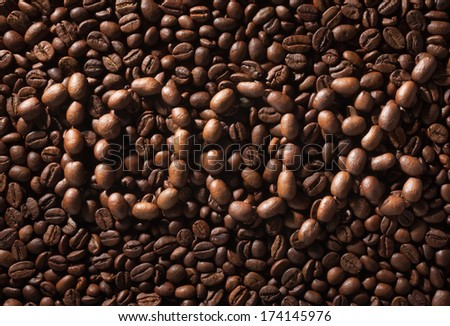 Hundred percent natural coffee. Conceptual photography
