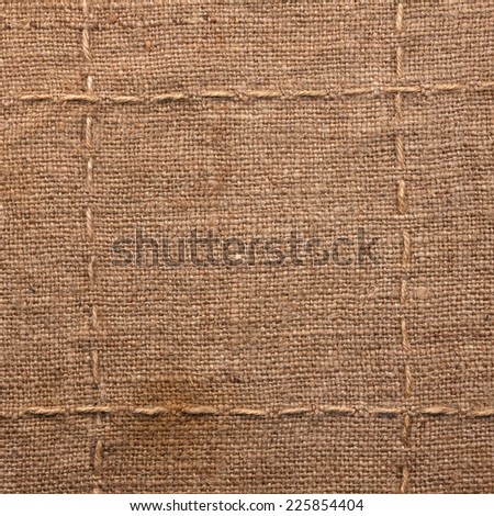 Seam on sackcloth, can be used as texture