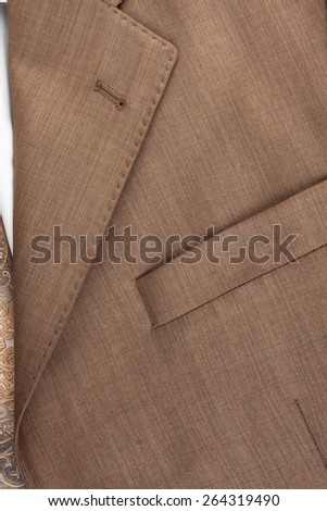 Pocket and collar jacket close-up, can be used as a background