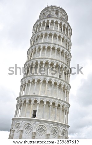 The Leaning Tower of Pisa is the campanile of the cathedral of the Italian city of Pisa, Italy, Europe