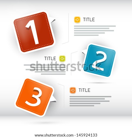 One two three vector paper progress steps for tutorial infographics One two three vector paper progress steps for tutorial infographics