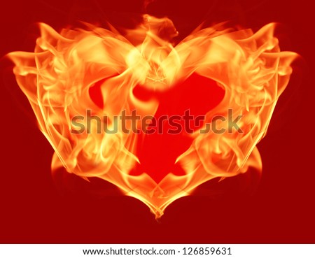 heart on fire, flam symbol
