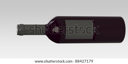 bottle of wine with gray empty label