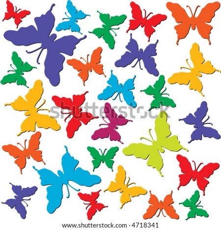 Pics Of Butterflies To Color. Multi color butterflies on