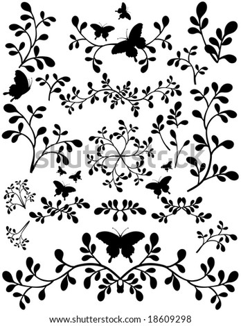 foliage butterfly designs