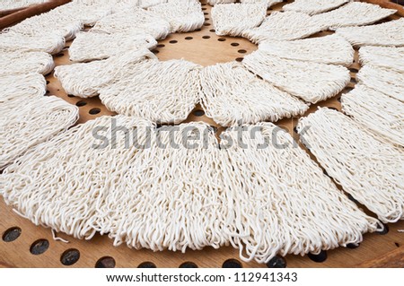 Taiwan Asia Background dishes food culture outdoor noodles curly brown wood sunlight white piece closeup