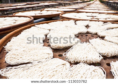 Taiwan Asia Background dishes food culture outdoor noodles curly brown wood sunlight white piece closeup more