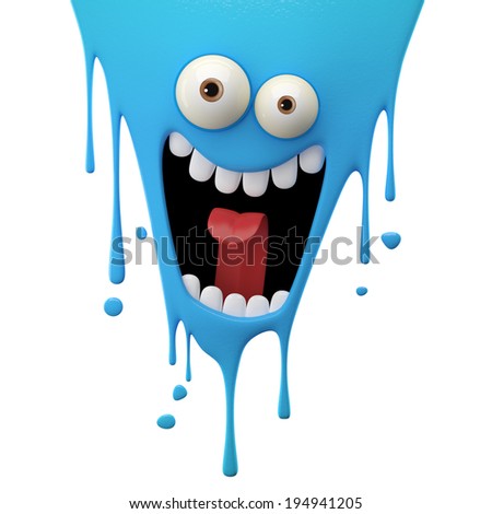 3D fantasy paint object color splash character funny design element attractive emoticon unique expression sticker isolated on the white background 3D fantasy paint object color splash character funny design element attractive emoticon unique expression sticker isolated on the white background