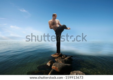 A man holds the balance