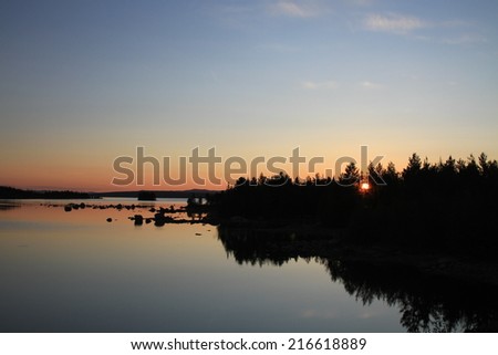 Sweden- Lake - Midnight sun