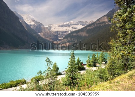 Mount Victoria and Lake Louise, Banff National Park, Lake Louise, Alberta, Canada