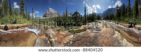 Giant Steps, Paradise Valley, Lake Louise, Banff National Park, Alberta, Canada 360 degree view.