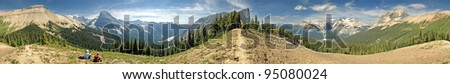 360 degree view from the Skyline Trail Hike near Emerald Lake, Yoho National Park, British Columbia, Canada Mount Steven can be seen to the just left of the town site of Field, BC