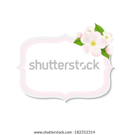 Apple Tree Flowers With Label